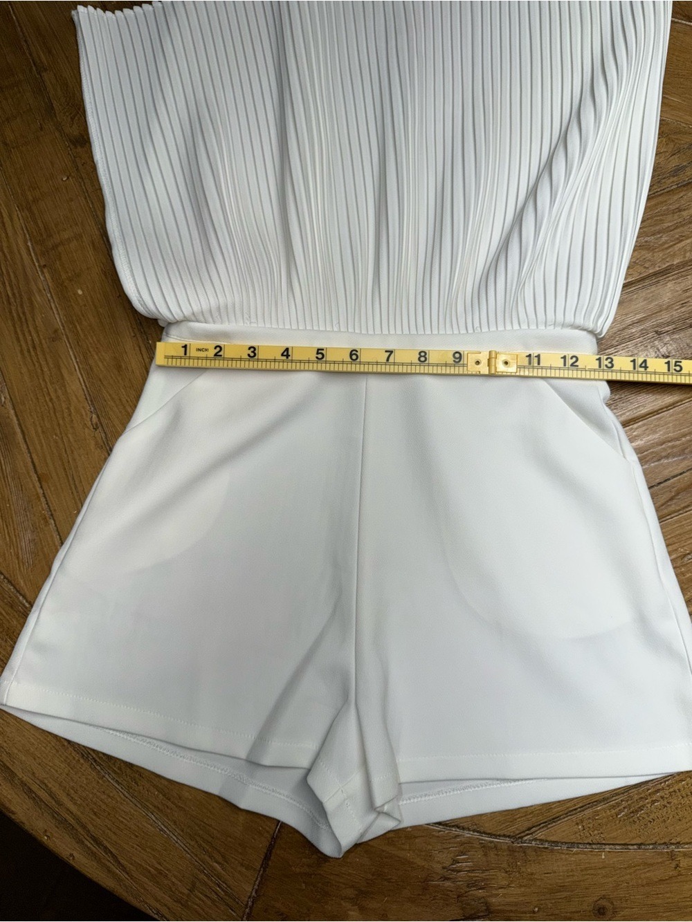 Stylenanda 3CE Boutique Pleated Wrap Skort Size Small Cream Ivory Pockets Zipper - Picture 9 of 12
